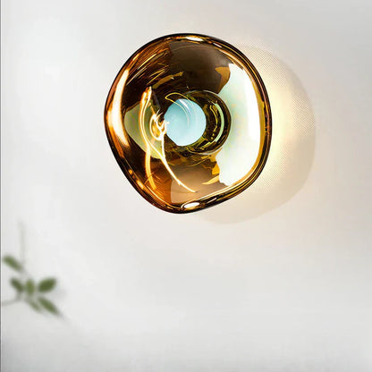 Contemporary Melted Glass Wall Light in Nordic Design
