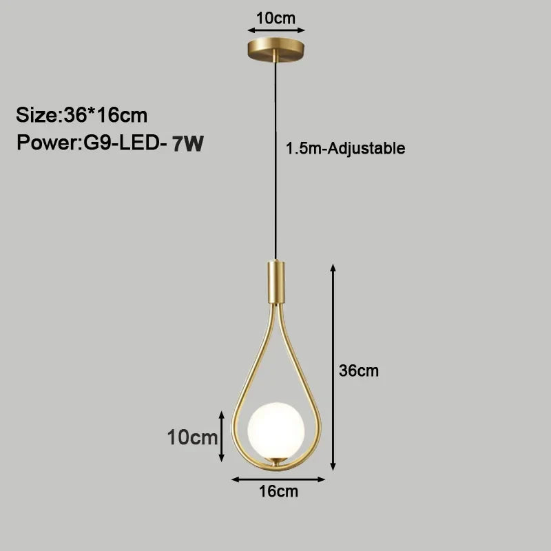 Simple Glass Globe Pendant Lighting Fixture