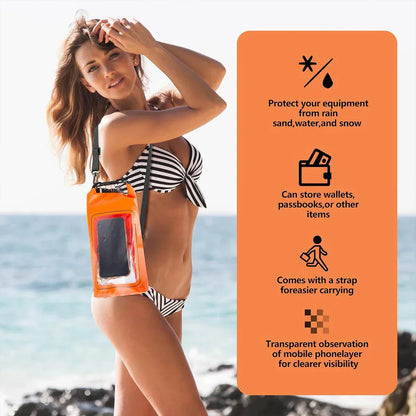 Waterproof Dry Sack 2L with Phone Window for Swimming