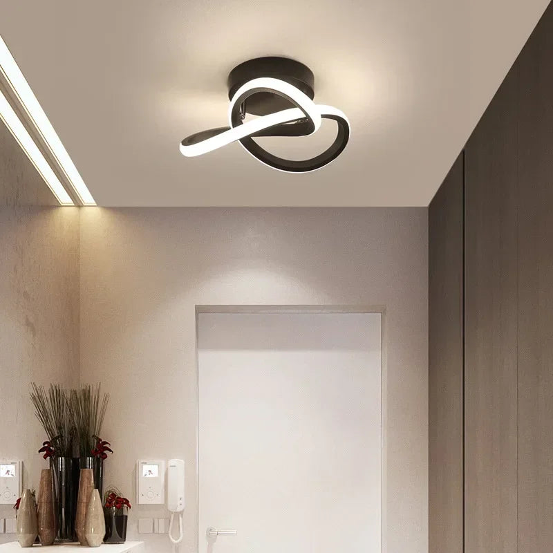 Stylish Black White LED Wall Light with Remote - Cofik