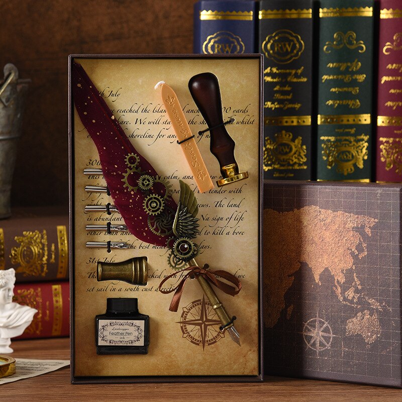 Stylish Phoenix Feather Artist Calligraphy Pen Set