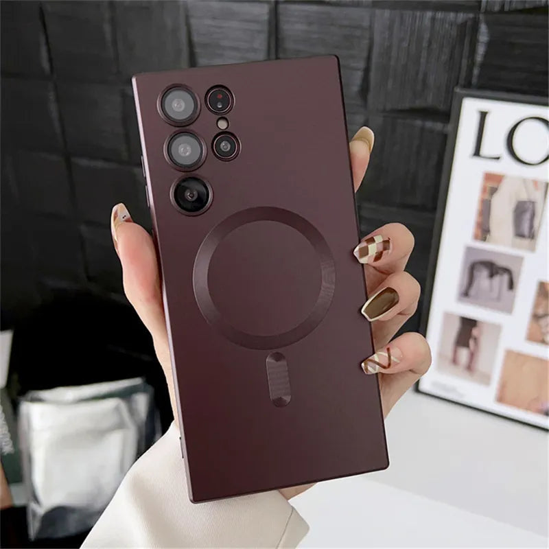 Slim Magnetic Phone Charging Cover for Samsung