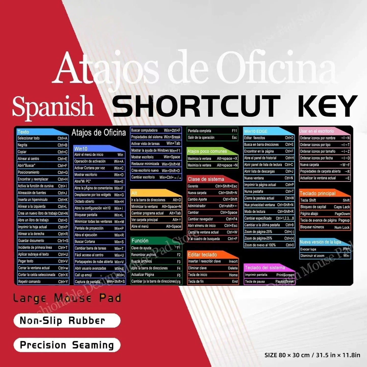 Ergonomic Shortcut Keyboard Mouse Pad