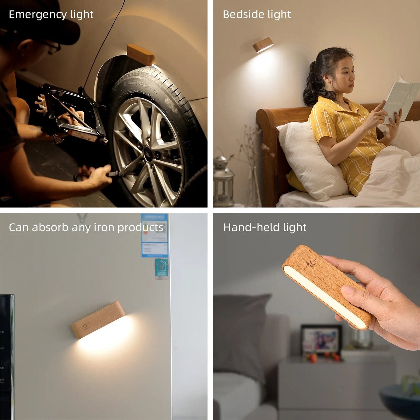 Adjustable Desk Wooden USB LED Nightlight
