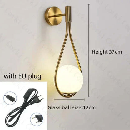 Elegant Crystal Globe Wall Light