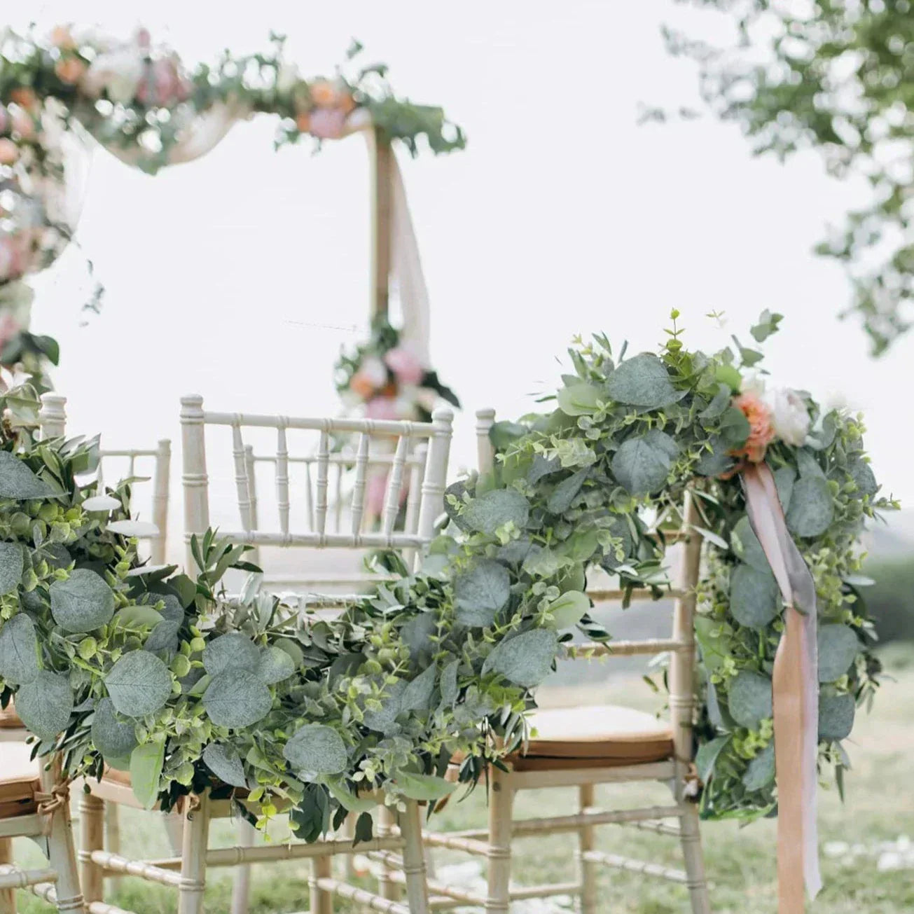 Fresh Green Artificial Eucalyptus Garland Set