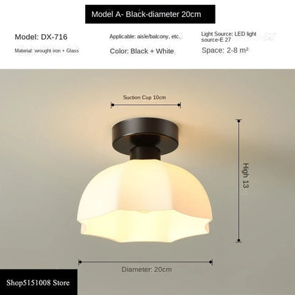 Modern Glass LED Hallway Ceiling Light Fixture