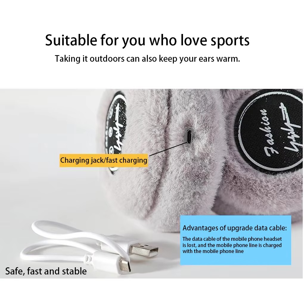 Soft Wireless Earbuds with Bluetooth and Fuzzy Ear Covers