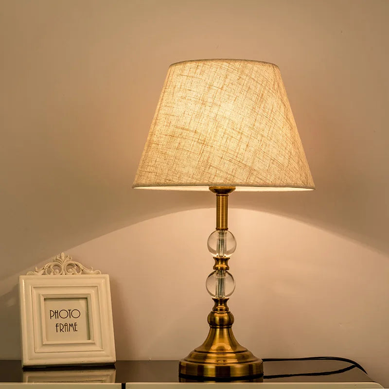Classic Brass Crystal Table Lamp