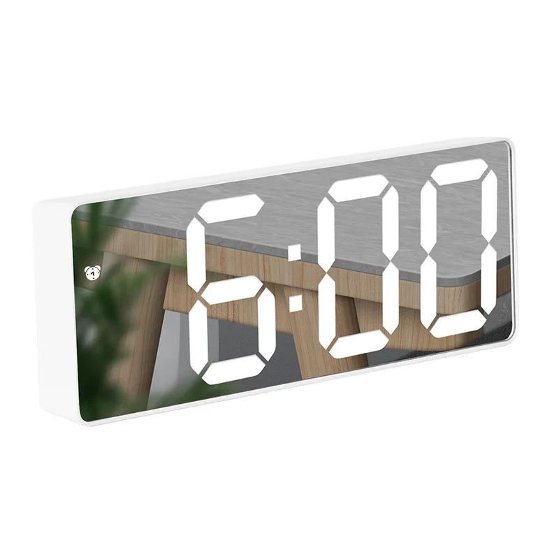 Compact Digital LED Alarm Clock with Temperature Display