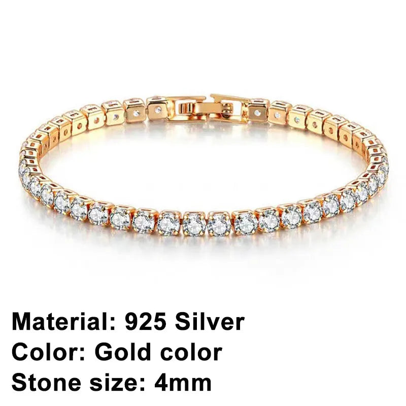 Trendy Sterling Silver Tennis Bracelet