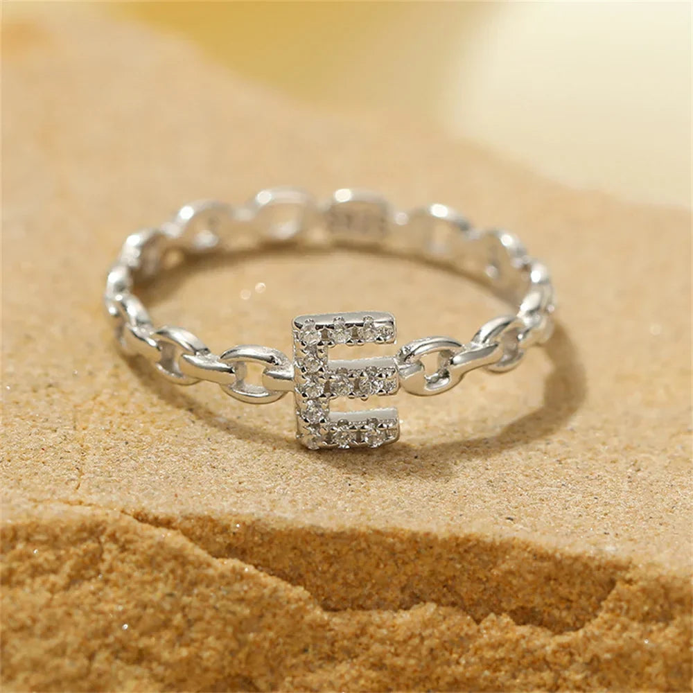 Delicate Initial Diamond Letter Ring