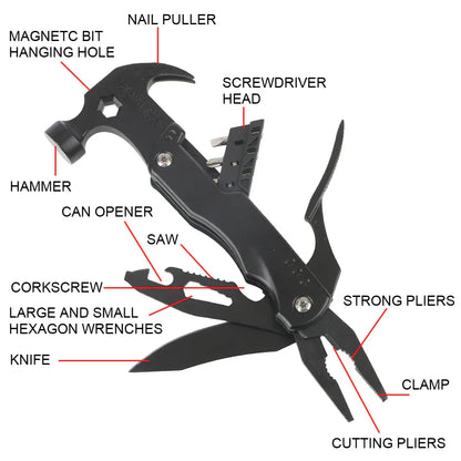 Handy Pliers With Built-In Hammer Tool