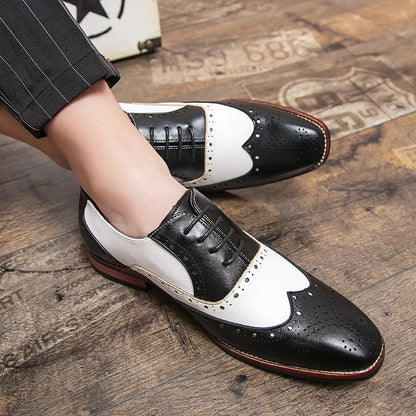 Stylish Men's Leather Lace-up Oxford Shoes
