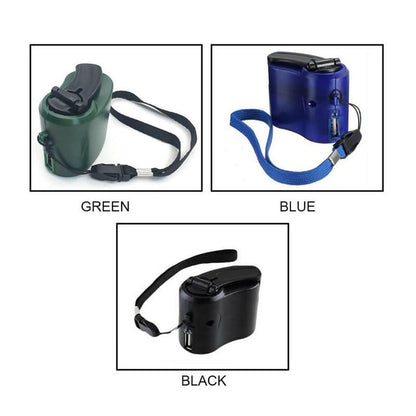 Compact Hand Crank Power Bank with USB and LED Light