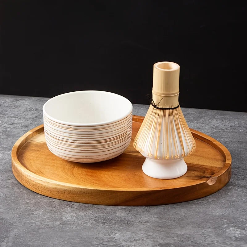Traditional Japanese Matcha Tea Set 6 Piece Ceramic Bowl
