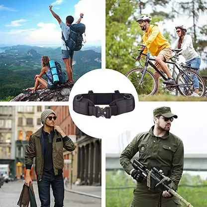 Durable Outdoor Quick Release Web Belt with Silver Buckle