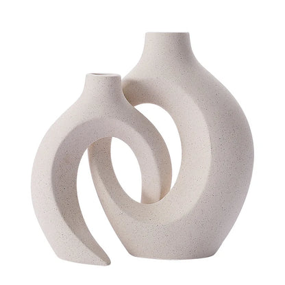 Decorative Set of Ceramic Flower Vases