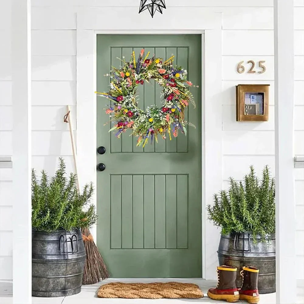 Beautiful Flowers Spring Wreath for Home Decor - Cofik