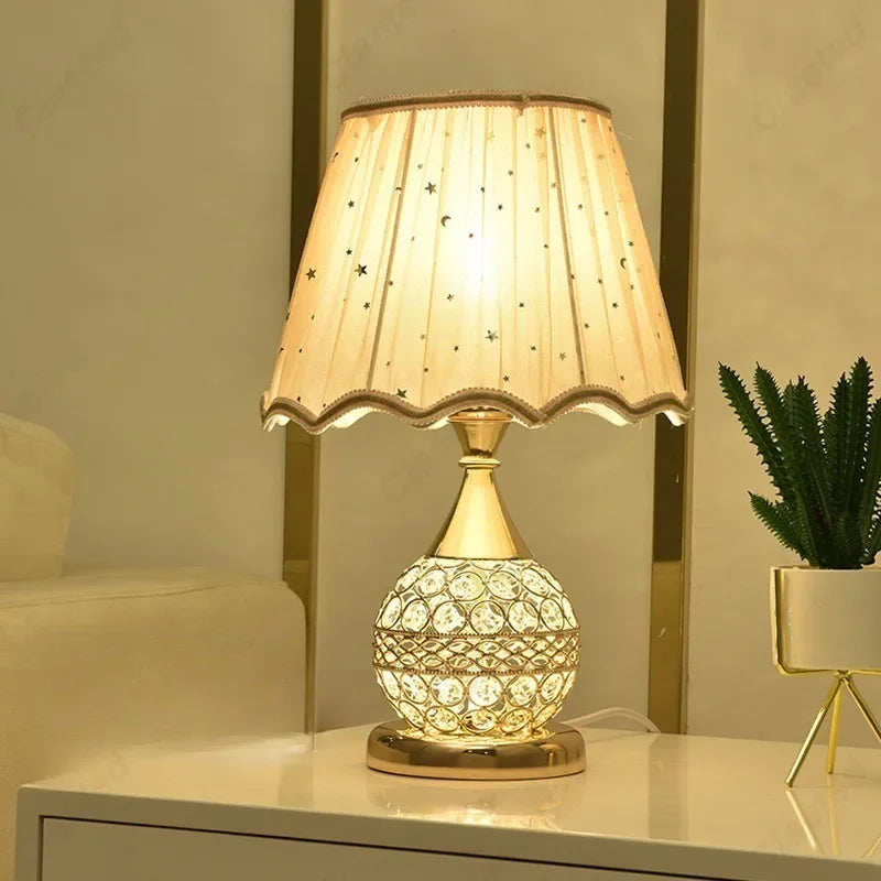 Elegant Soft Glow Table Lamp with Crystal Base