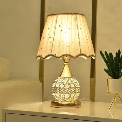 Elegant Soft Glow Table Lamp with Crystal Base