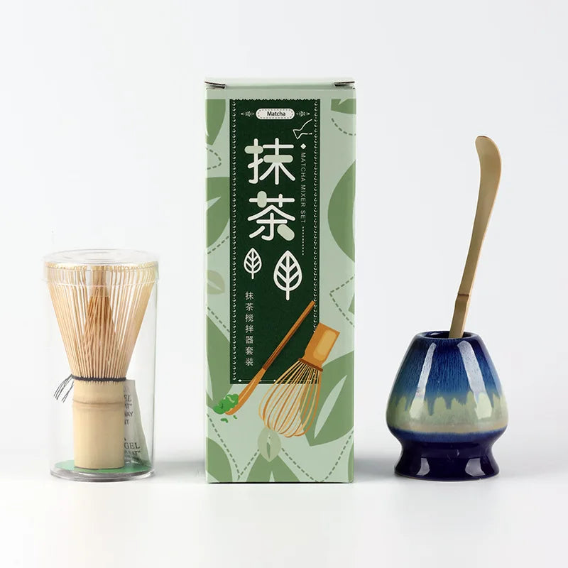 Natural Green Tea Whisk Set with Spoon