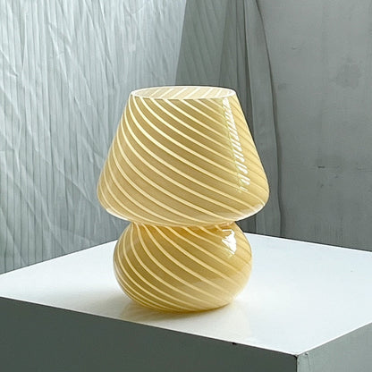 Glass Table Lamp in Fun Mushroom Design