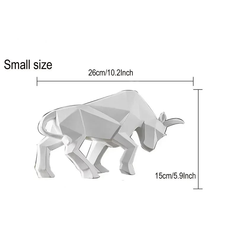 Stylish Bull Figurine Modern Resin Decor 35cm - Cofik