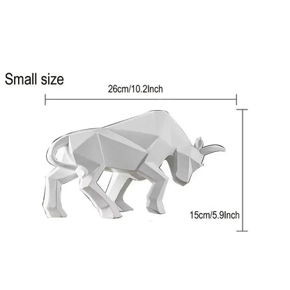 Stylish Bull Figurine Modern Resin Decor 35cm - Cofik