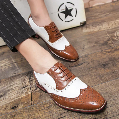 Stylish Men's Leather Lace-up Oxford Shoes