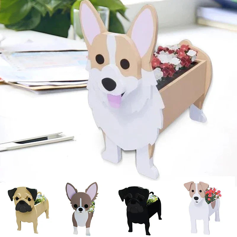 Cute Dog Planter Pot - Fun Animal Flower Holder