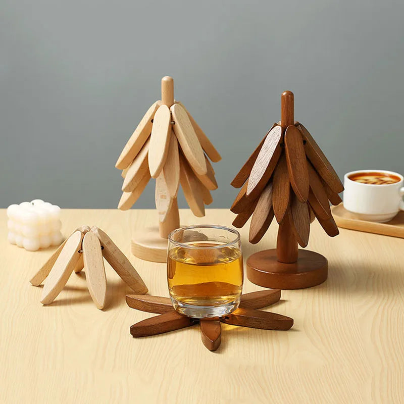 Natural Wooden Coasters Set