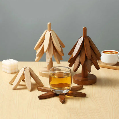 Natural Wooden Coasters Set