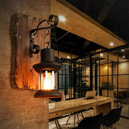 Vintage Metal Lantern Wall Lamp