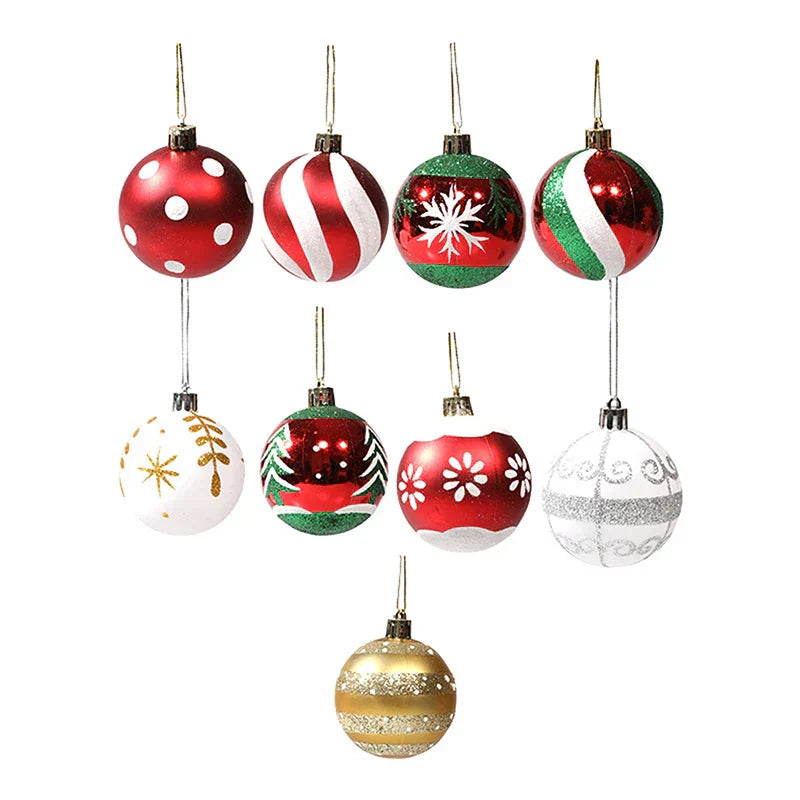Luxury Red Gold Christmas Tree Baubles Set
