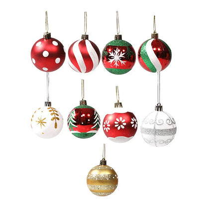 Luxury Red Gold Christmas Tree Baubles Set