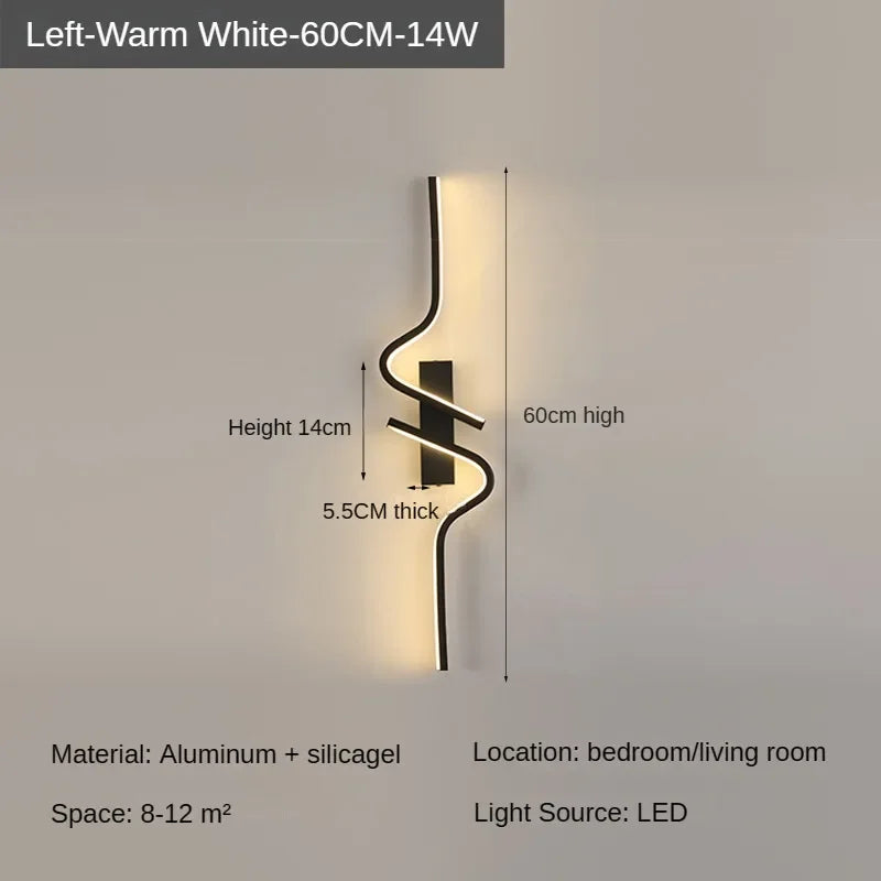 Slim LED Wall Sconce Light for Bedroom and Living Room