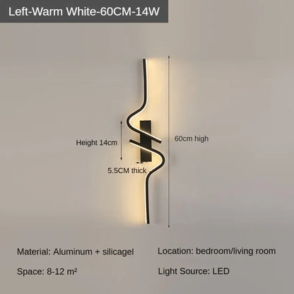 Slim LED Wall Sconce Light for Bedroom and Living Room