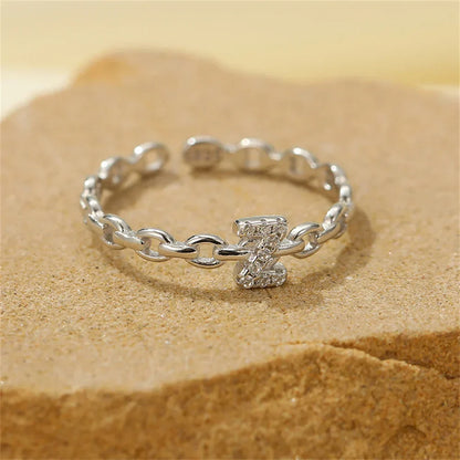 Delicate Initial Diamond Letter Ring
