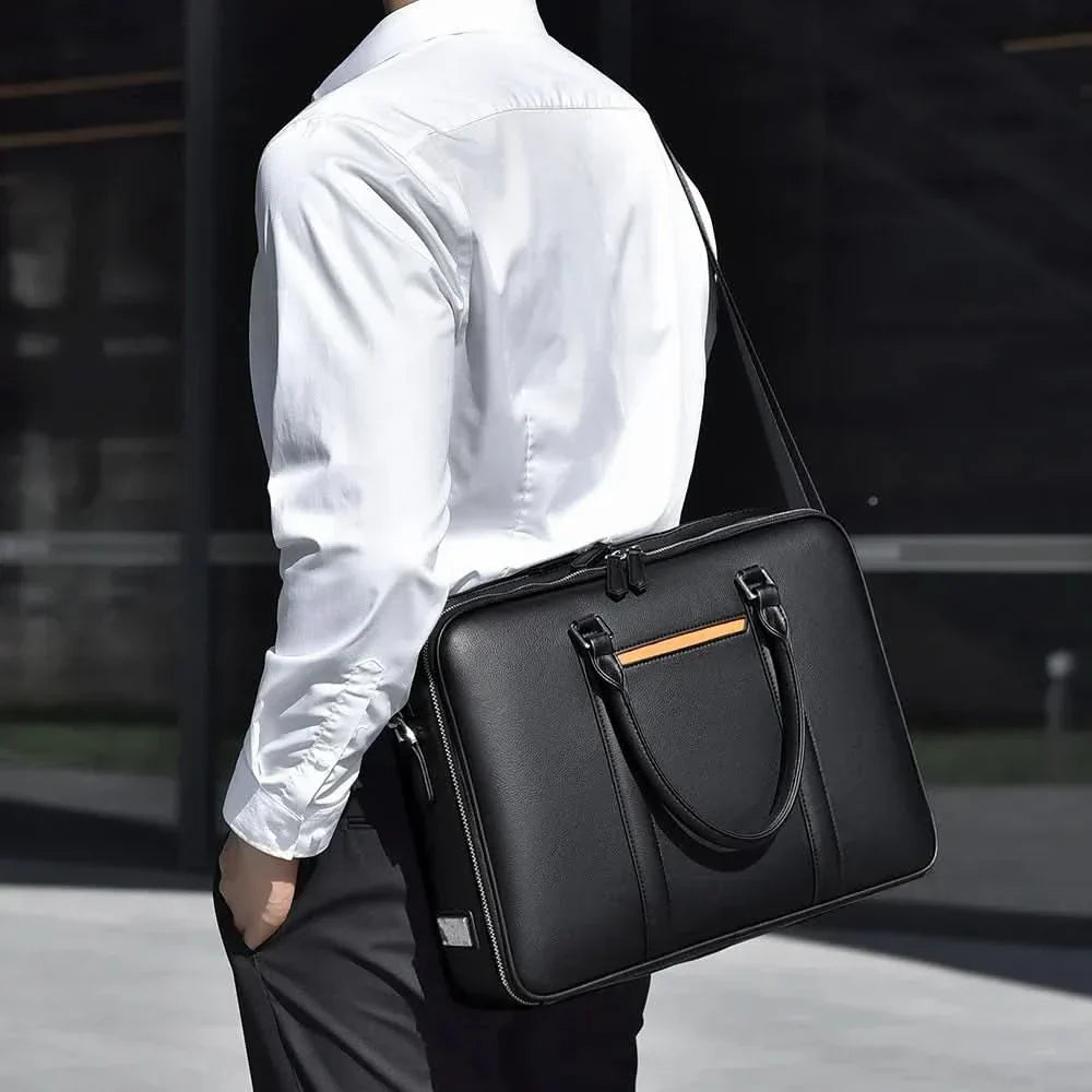 Professional Leather Laptop Crossbody Bag