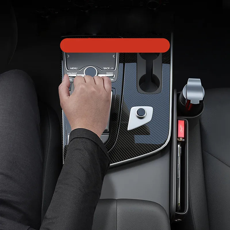 Car Storage Leather Console Cup Holder Organizer