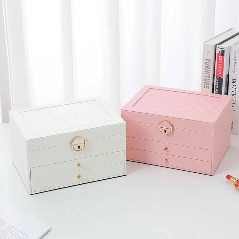Secure Stackable Leather Jewellery Storage Box
