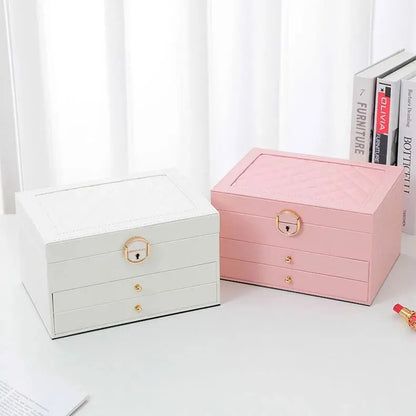 Secure Stackable Leather Jewellery Storage Box