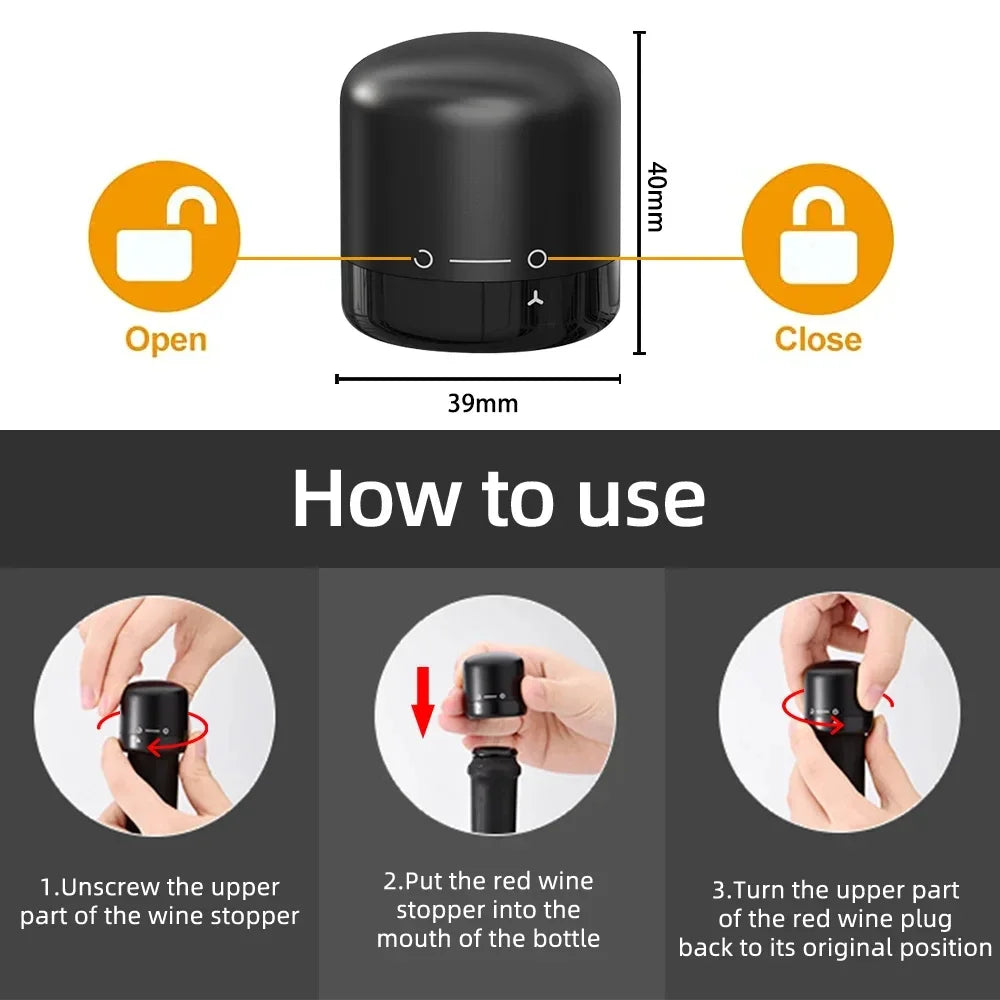 Quick 2-in-1 Wine Opener Air Pump Cork Remover