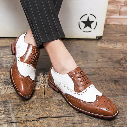 Stylish Men's Leather Lace-up Oxford Shoes