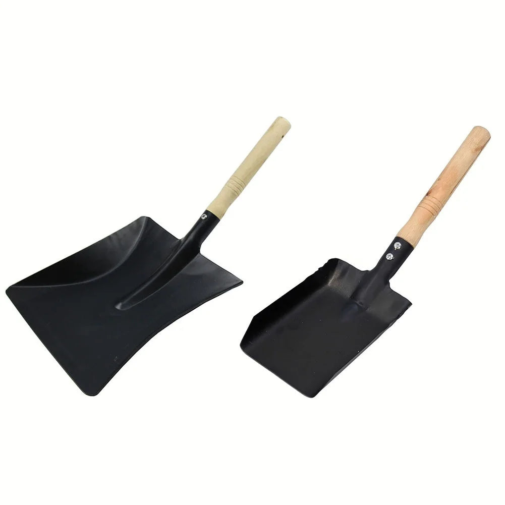 Heavy Duty Metal Fireplace Shovel with Wood Handle - Cofik