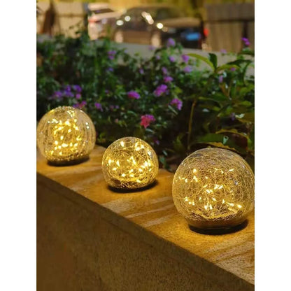 Solar Powered Glass Ball Outdoor Lanterns