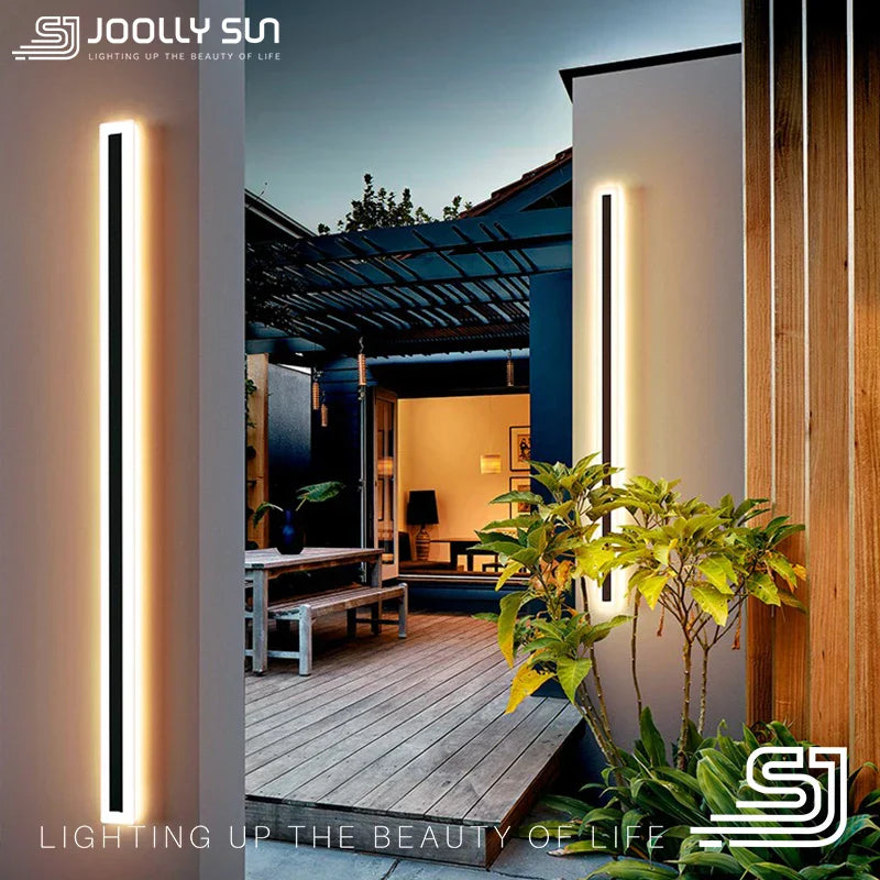 Bright LED Outdoor Wall Light: Long Slim Sconce