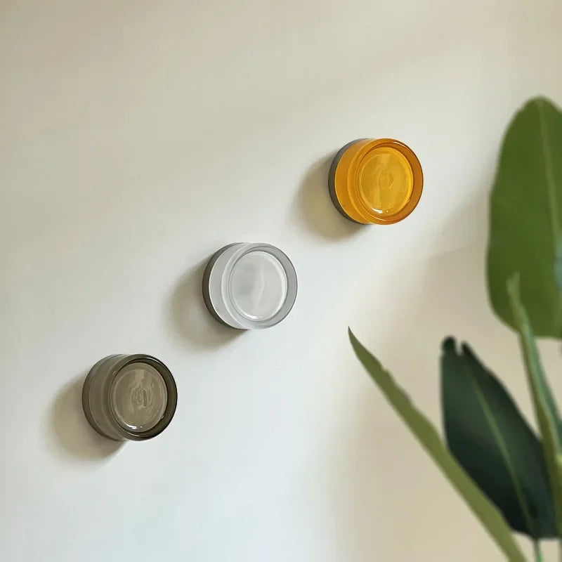 Warm LED Glass Wall Light Amber Shade