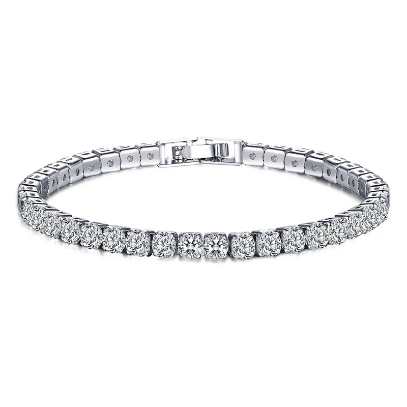 Trendy Sterling Silver Tennis Bracelet - Cofik